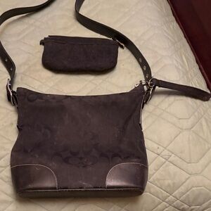 Coach Dark Brown Crossbody Bag with Pouch